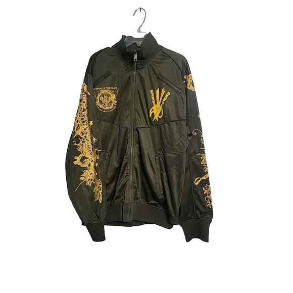 ARTFUL DODGER OLIVE GREEN Full Zip Jacket ALL OVER PRINT Death Of A Craftman XXL